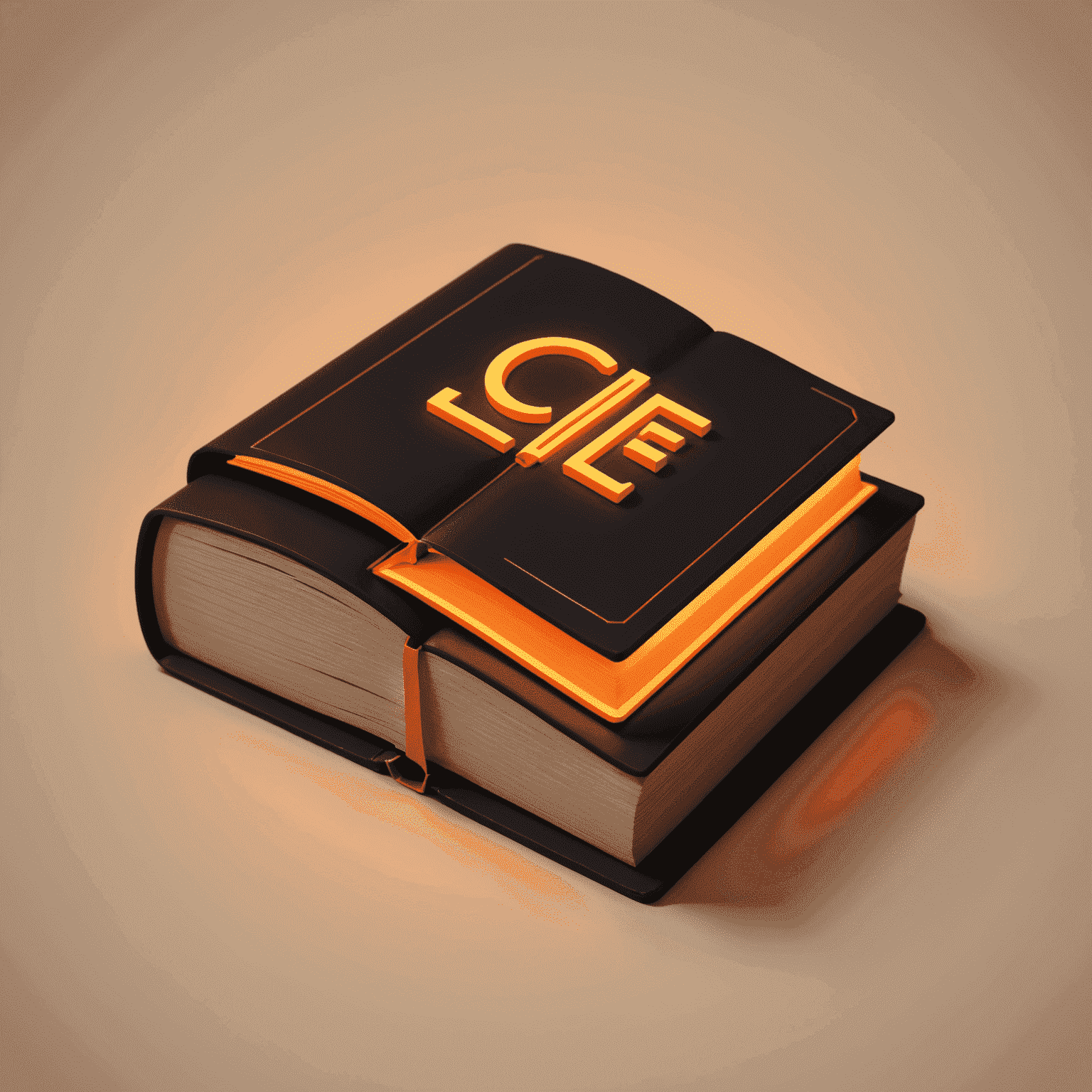 Caliblee.com logo featuring a stylized book with neon orange glow