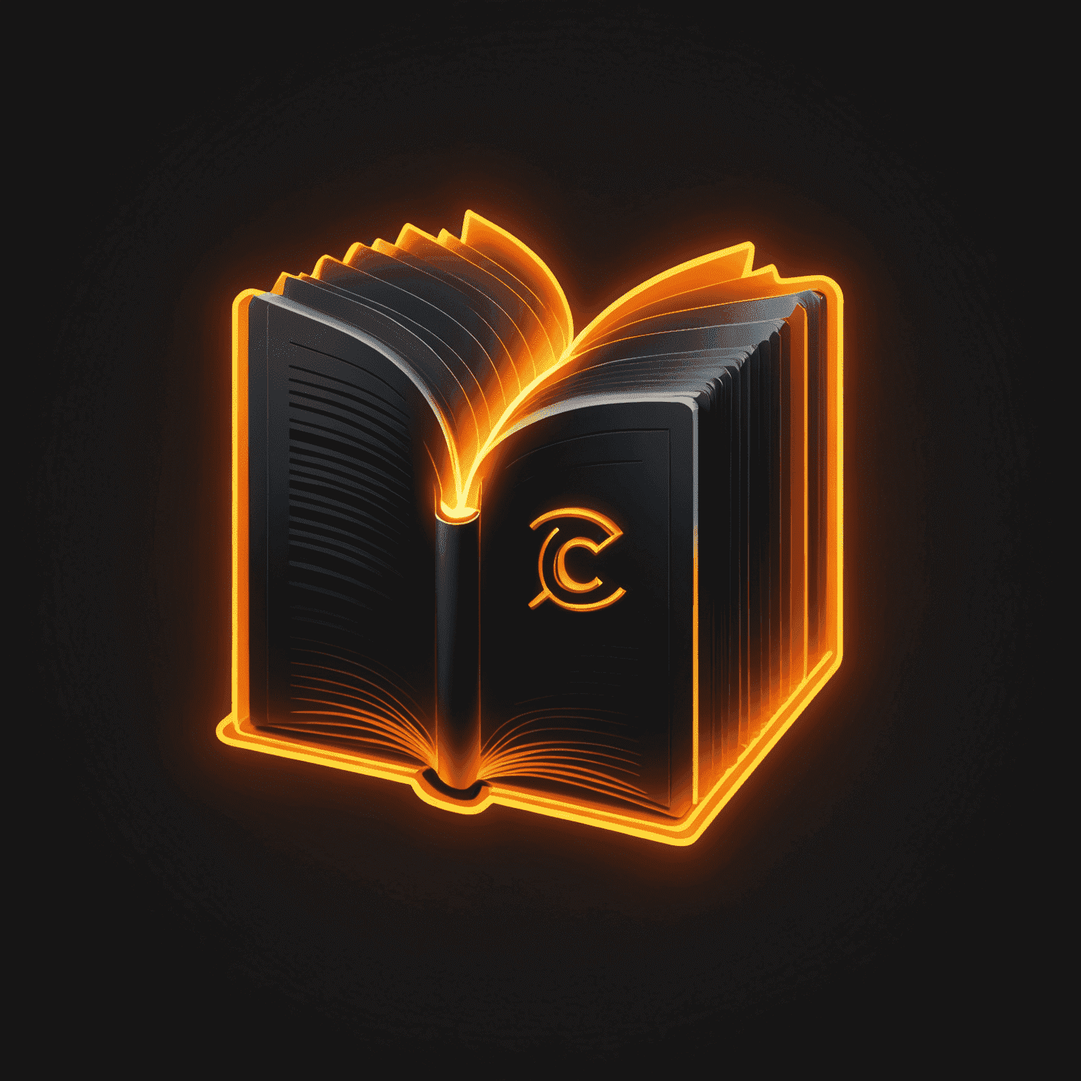 Caliblee.com logo featuring a stylized book with neon orange glow